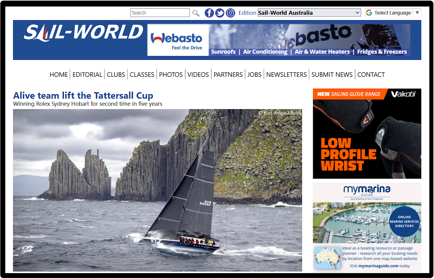 Sail-World.com on a desktop display